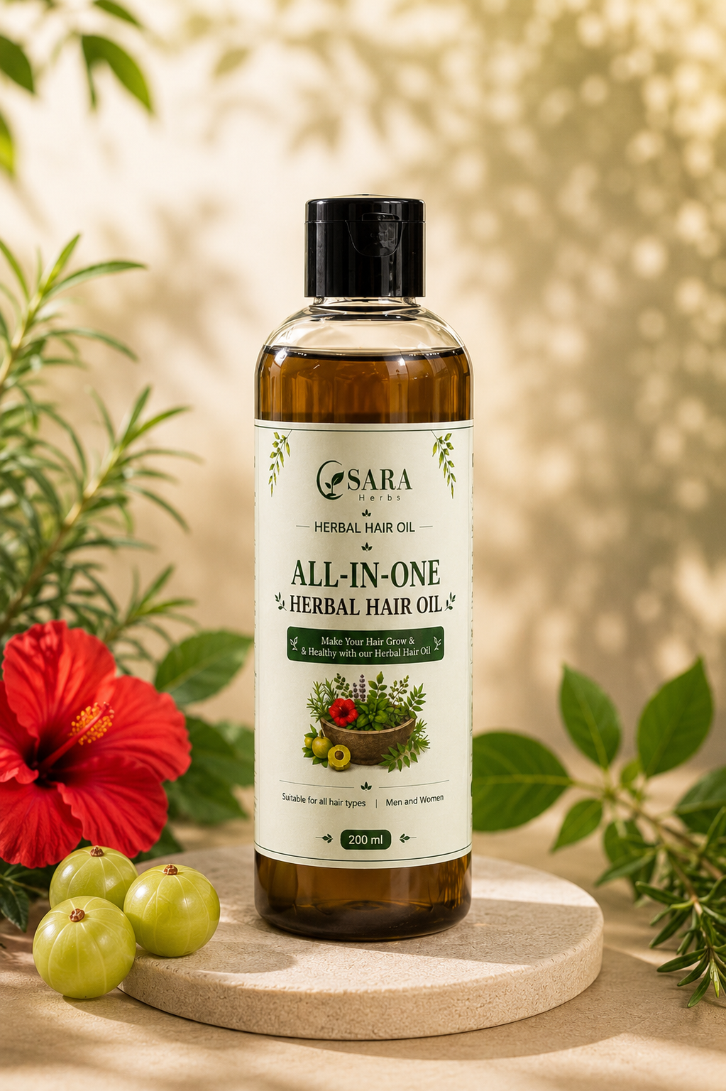 BE8A6BA1-C0C2-4829-A168-08DFD3F4B442 Sara Herbal Hair Oil – 200ml (₹599 + Shipping) - Image 1